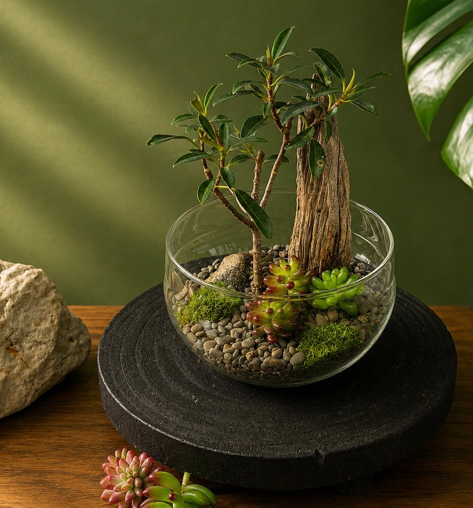 Ficus Benjamina Bonsai Terrarium - Capsule  - 24cm