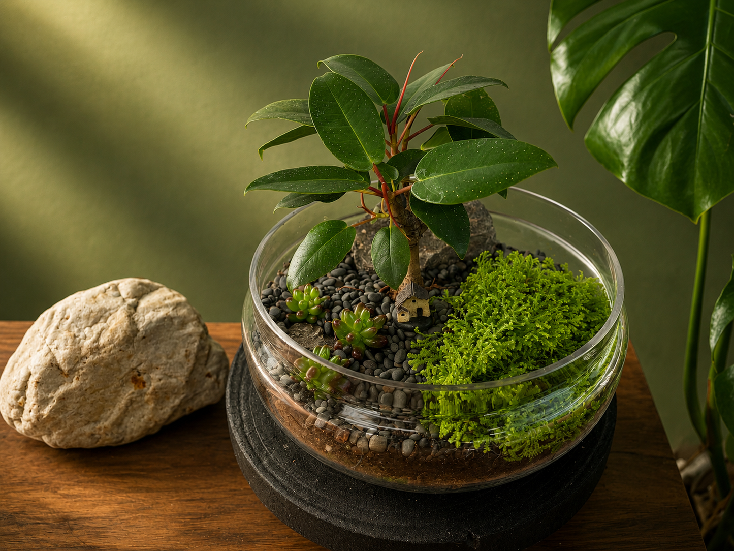 Port Jackson Fig Bonsai Terrarium - Dome  - 26cm