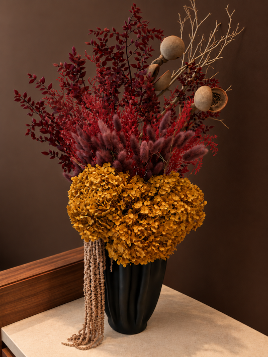 Preserved Flower Arrangement  - Ruby - 85cm
