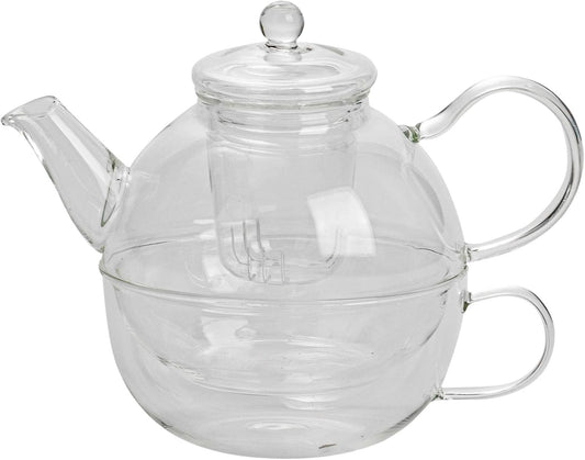 Glass Teapot and Cup
